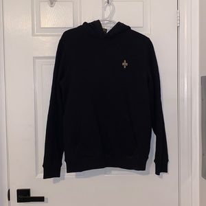 Monogram Embroidered Hoodie-Black